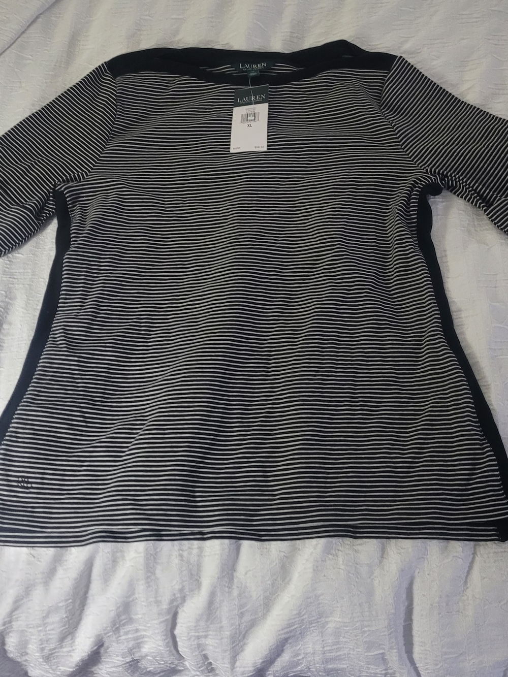 Lauren Ralph Lauren Black and White Striped Women's Top